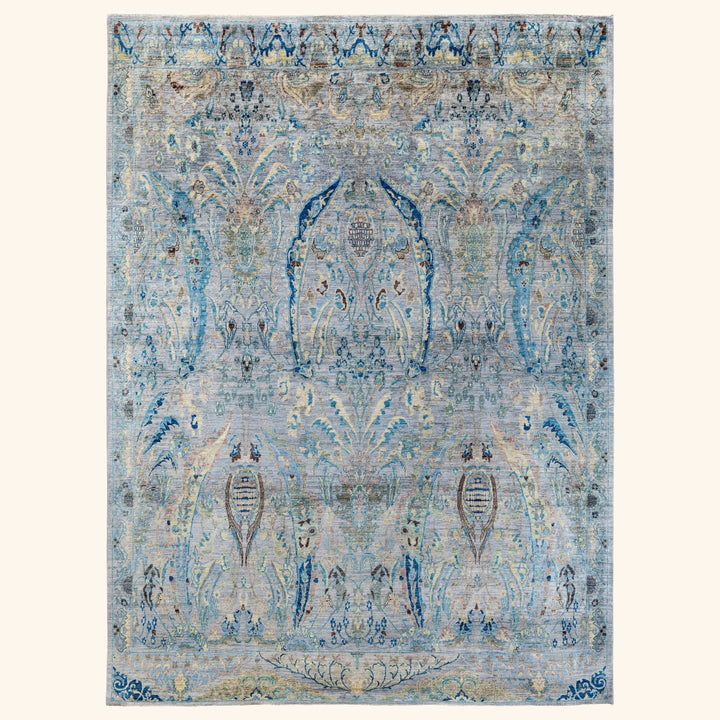 Grey Soluna Traditional Wool Rug - 8'10" x 12'1"