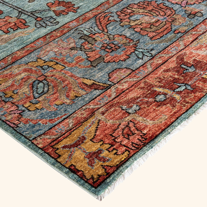 Blue Soluna Traditional Wool Rug - 9'3" x 12'2"