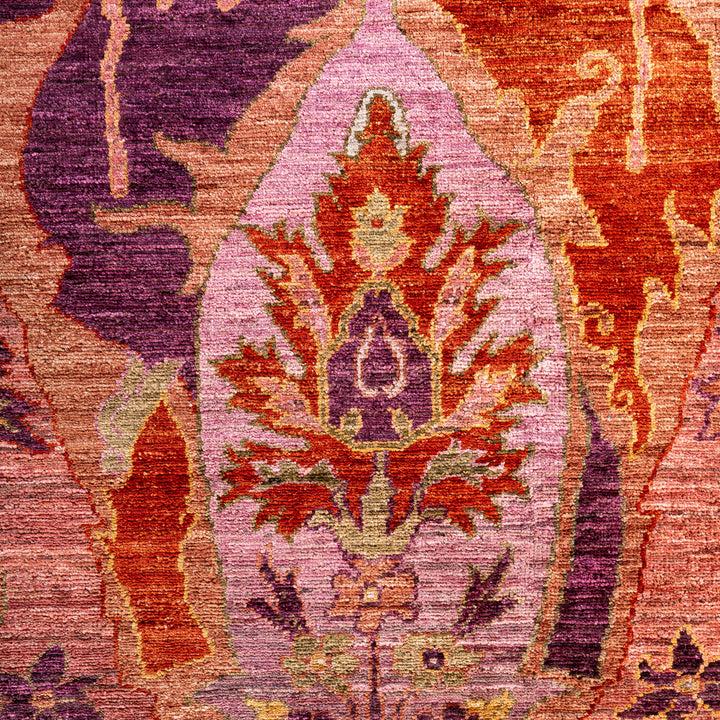 Pink Soluna Traditional Wool Rug - 9'1" x 12'