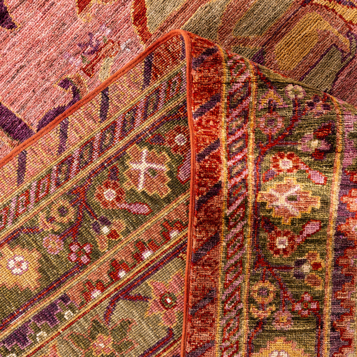Pink Soluna Traditional Wool Rug - 9'1" x 12'