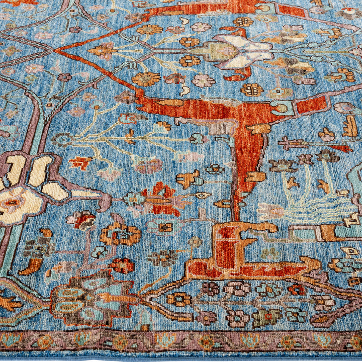Blue Soluna Traditional Wool Rug - 6'3" x 8'9"