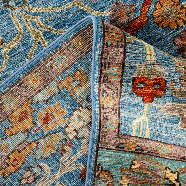 Blue Soluna Traditional Wool Rug - 6'3" x 8'9"