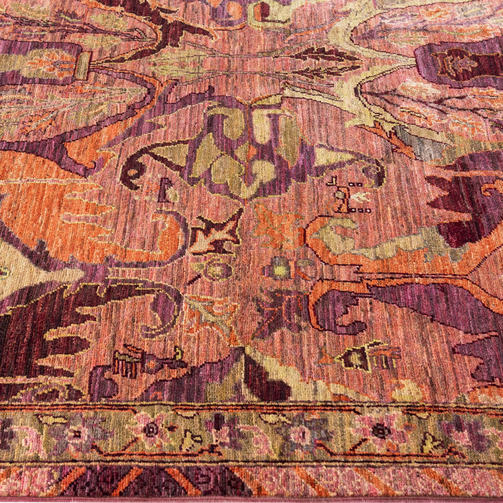 Pink Soluna Traditional Wool Rug - 5'10" x 9'1"