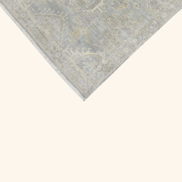 Light Blue Traditional Wool Runner - 3' x 12'