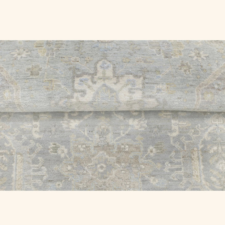 Light Blue Traditional Wool Runner - 3' x 12'