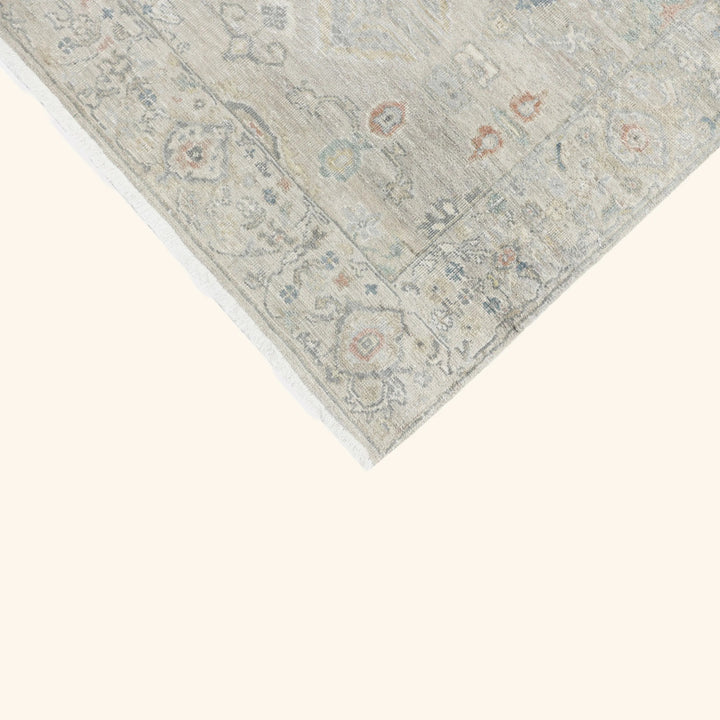 Light Grey Traditional Wool Runner - 3' x 14'