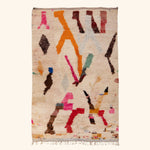 Ivory Multicolored Moroccan Berber Wool Rug - 5'3" x 8'6"