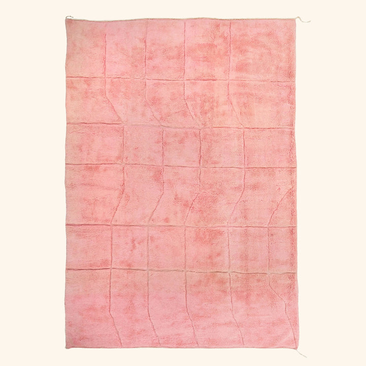 Pink Moroccan Berber Wool Rug - 9'10" x 13'1"