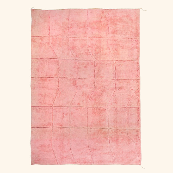 Pink Moroccan Berber Wool Rug - 9'10" x 13'1"
