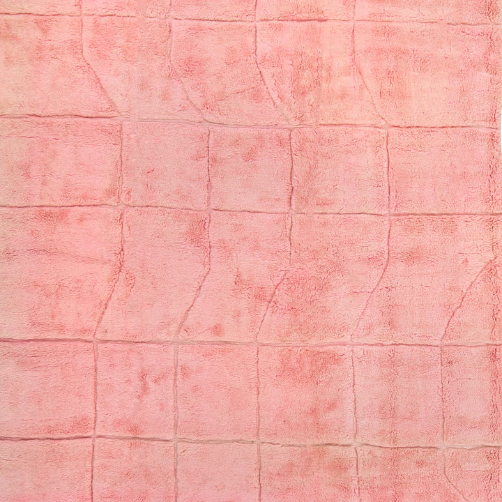 Pink Moroccan Berber Wool Rug - 9'10" x 13'1"