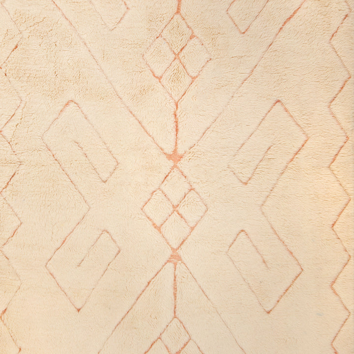 Ivory Moroccan Berber Wool Rug - 5'5" x 7'3"