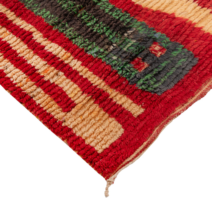 Red Multicolored Moroccan Berber Wool Runner - 2'7" x 10'
