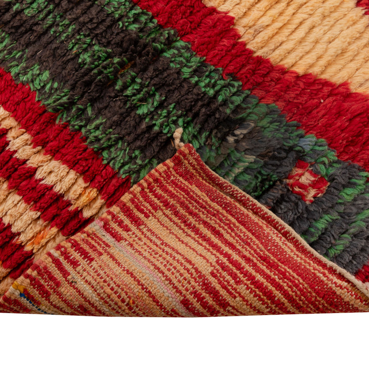 Red Multicolored Moroccan Berber Wool Runner - 2'7" x 10'