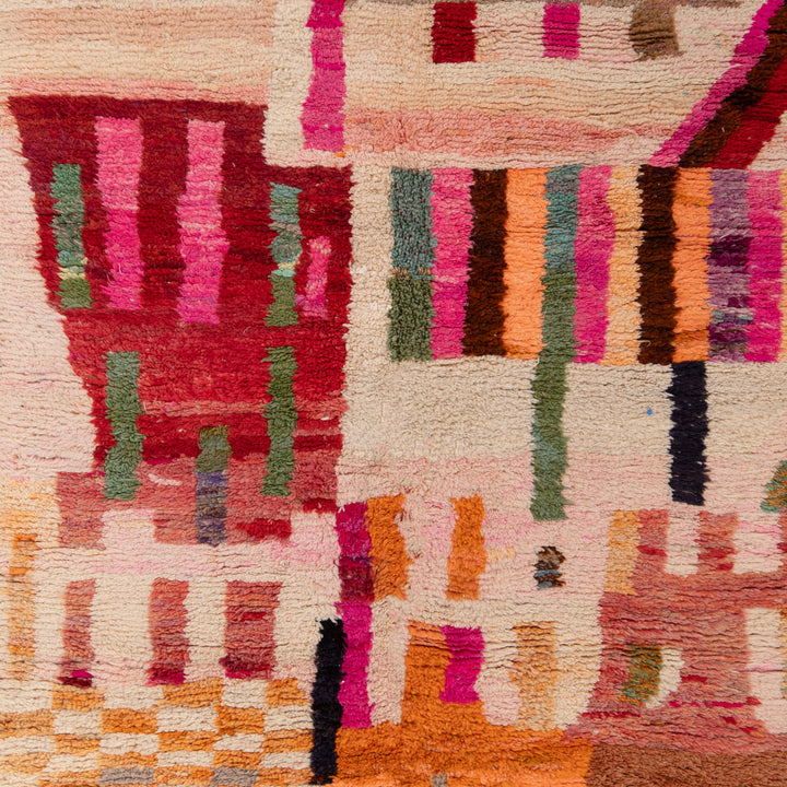 Multicolored Moroccan Berber Wool Rug - 5'7" x 9'
