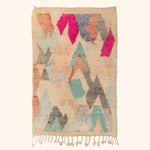 Multicolored Moroccan Berber Wool Rug - 5'3" x 8'2"
