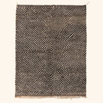 Black & White Moroccan Berber Wool Rug - 5'7" x 6'11"