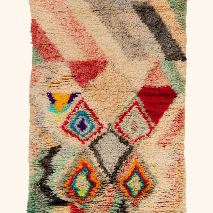Multicolored Moroccan Berber Wool Runner - 2'6" x 9'6"