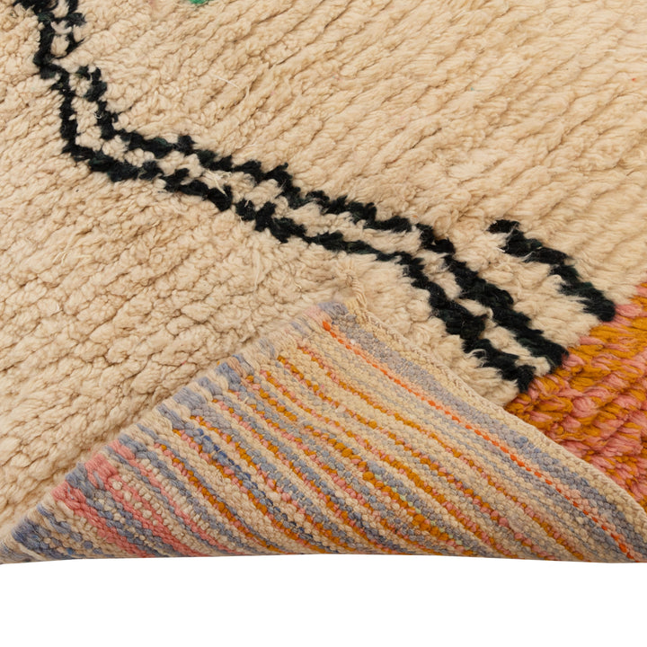 Beige Multicolored Moroccan Berber Wool Runner - 2'7" x 9'10"