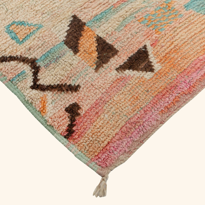 Multicolored Moroccan Berber Wool Runner - 2'4" x 9'6"