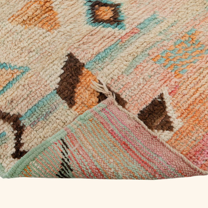 Multicolored Moroccan Berber Wool Runner - 2'4" x 9'6"