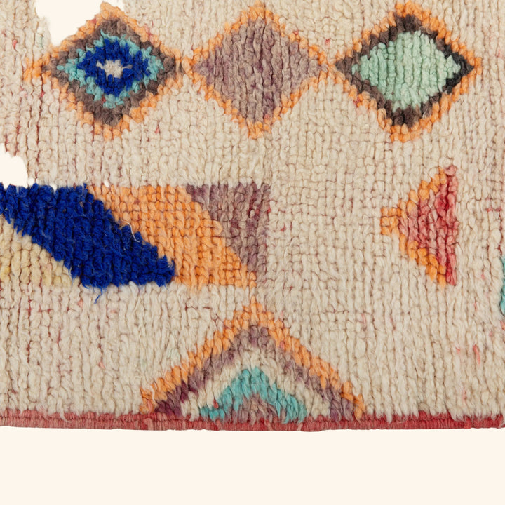 Multicolored Moroccan Berber Wool Runner - 2'4" x 9'6"