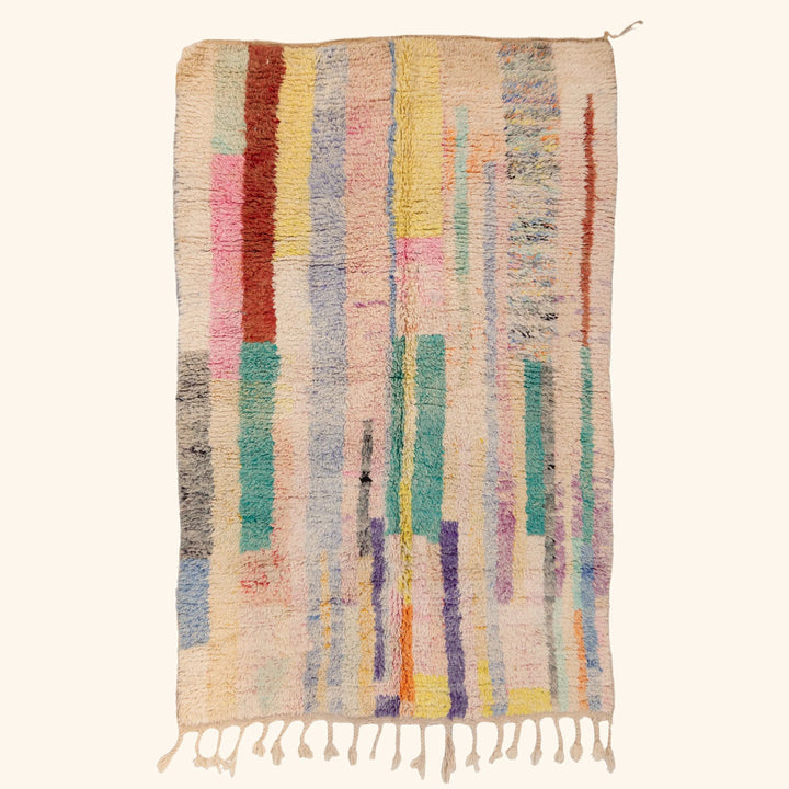 Multicolored Moroccan Berber Wool Rug - 4'11" x 8'6"