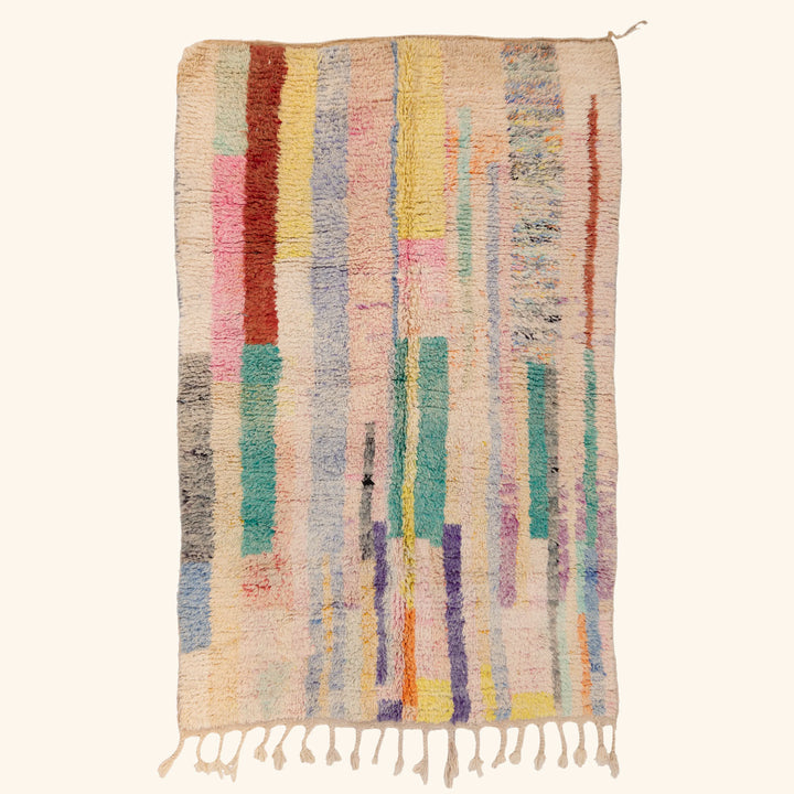 Multicolored Moroccan Berber Wool Rug - 4'11" x 8'6"