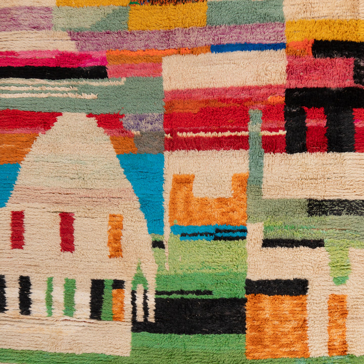 Multicolored Moroccan Berber Wool Rug - 5'5" x 8'10"