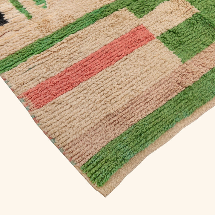 Multicolored Moroccan Berber Wool Rug - 5'5" x 8'10"