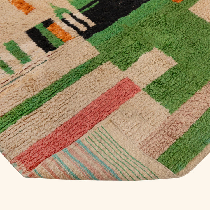 Multicolored Moroccan Berber Wool Rug - 5'5" x 8'10"
