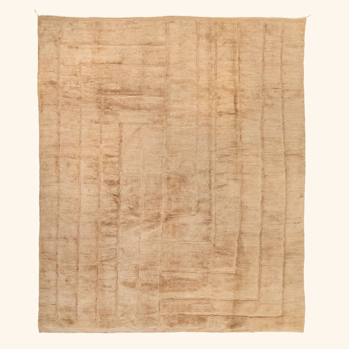 Beige Moroccan Berber Wool Rug - 11'12" x 13'5"