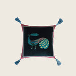Image for Peacock Garden Pillow, Ivory