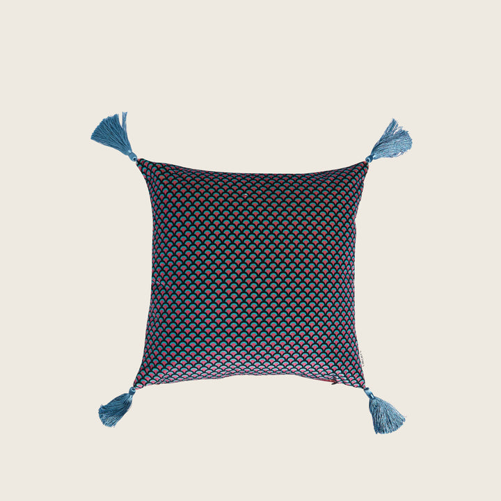 Image for Peacock Garden Pillow, Ivory