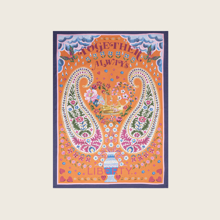 Image for Together Always Tea Towel, Orange