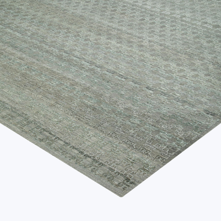 Image for Green Transitional Silk Rug - 10' x 14'