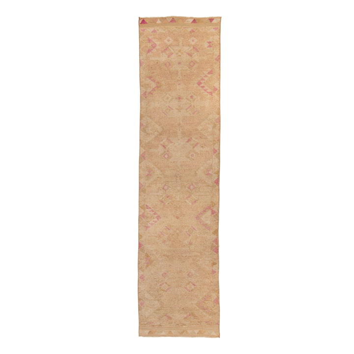 Camel Pink Traditional Turkish Wool Runner - 2'8'' x 12'6''