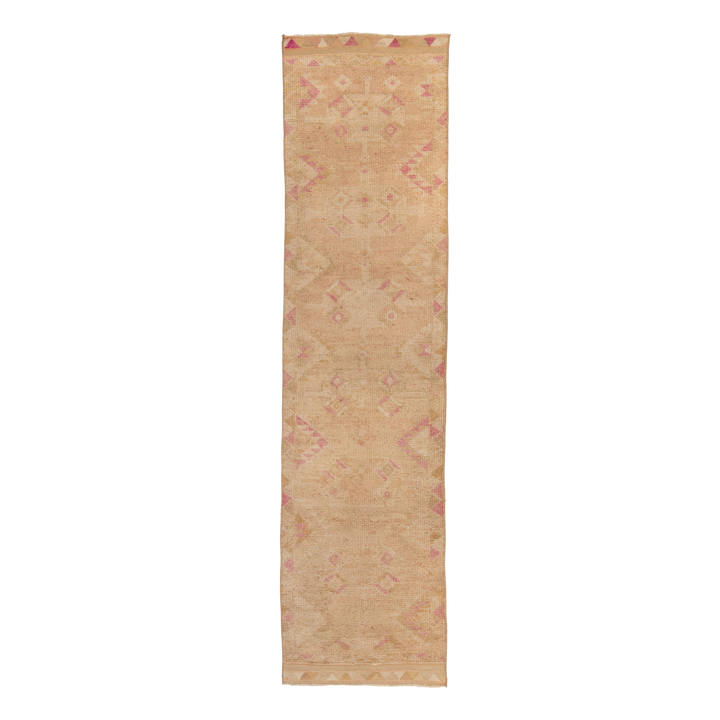 Camel Pink Traditional Turkish Wool Runner - 2'8'' x 12'6''