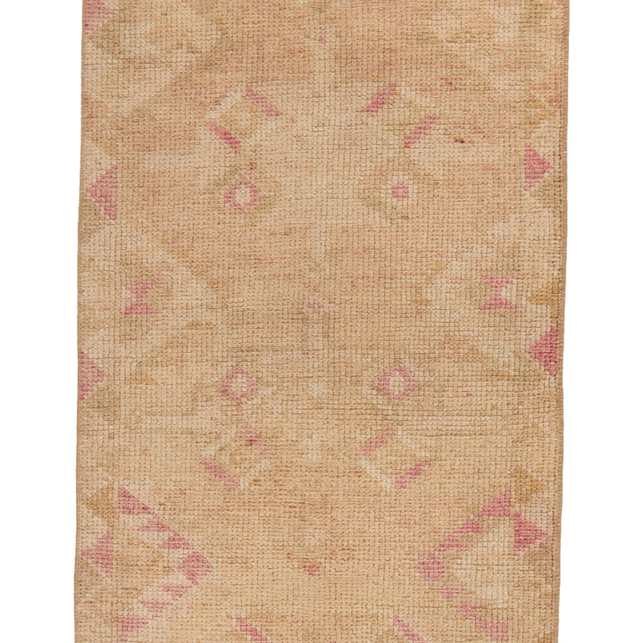 Camel Pink Traditional Turkish Wool Runner - 2'8'' x 12'6''