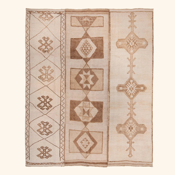 Brown Traditional Turkish Wool Rug - 9'7'' x 11'3''