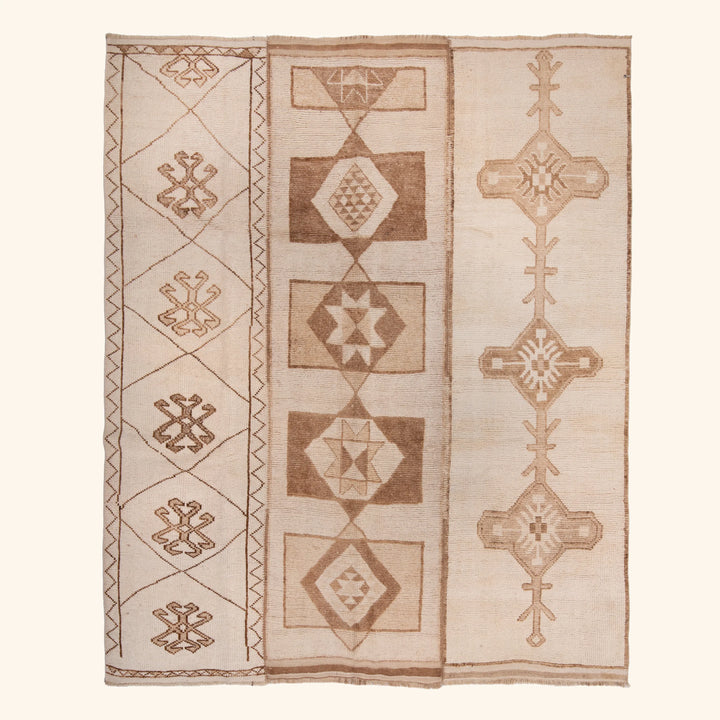 Brown Traditional Turkish Wool Rug - 9'7'' x 11'3''