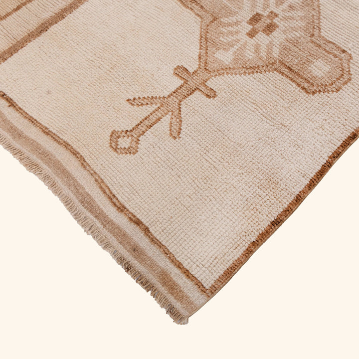 Brown Traditional Turkish Wool Rug - 9'7'' x 11'3''