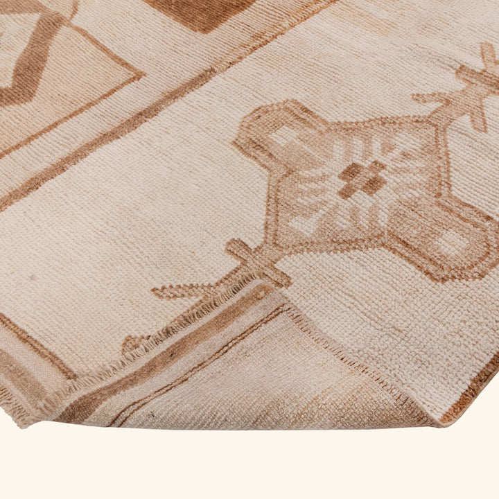 Brown Traditional Turkish Wool Rug - 9'7'' x 11'3''
