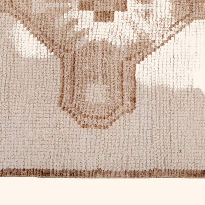 Brown Traditional Turkish Wool Rug - 9'7'' x 11'3''