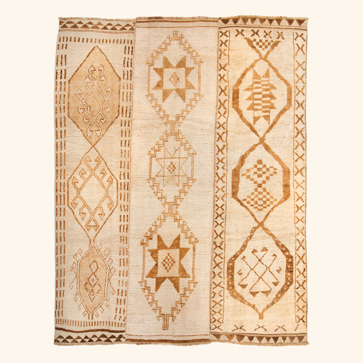 Brown & Beige Traditional Turkish Wool Rug - 9'8'' x 11'5''