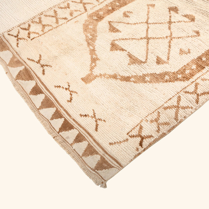 Brown & Beige Traditional Turkish Wool Rug - 9'8'' x 11'5''