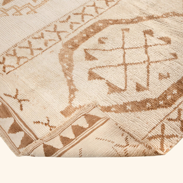 Brown & Beige Traditional Turkish Wool Rug - 9'8'' x 11'5''