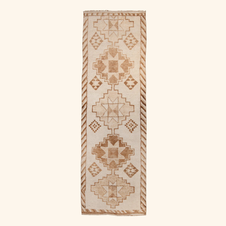 Brown Traditional Turkish Wool Runner - 3'3'' x 11'