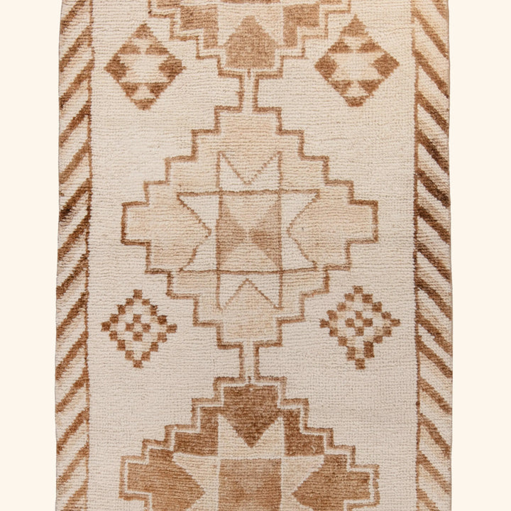 Brown Traditional Turkish Wool Runner - 3'3'' x 11'
