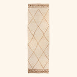 Ivory Brown Traditional Turkish Wool Runner - 3'2'' x 11'5''