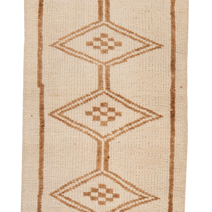 Beige Traditional Turkish Wool Runner - 3'1'' x 10'3''